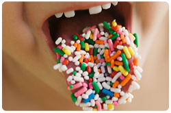 Los puntos de detección del sabor dulce estan principalmente en la punta de la lengua