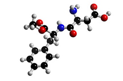 Molecula de aspartame (C14H18N2O5)