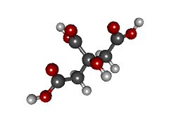 Molécula de ácido cítrico (C6H8O7)