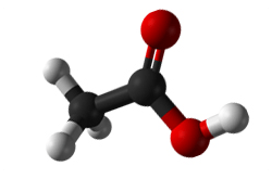 Molecula de acido acetico (CH3COOH)